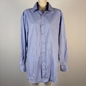 ❤️English Laundry Men's Blue Geometric Dress Shirt XL